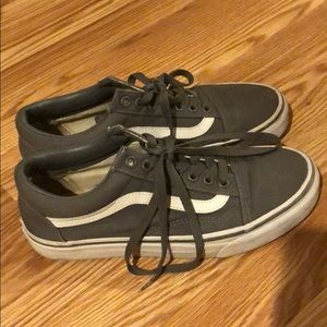 Grey canvas old skool vans